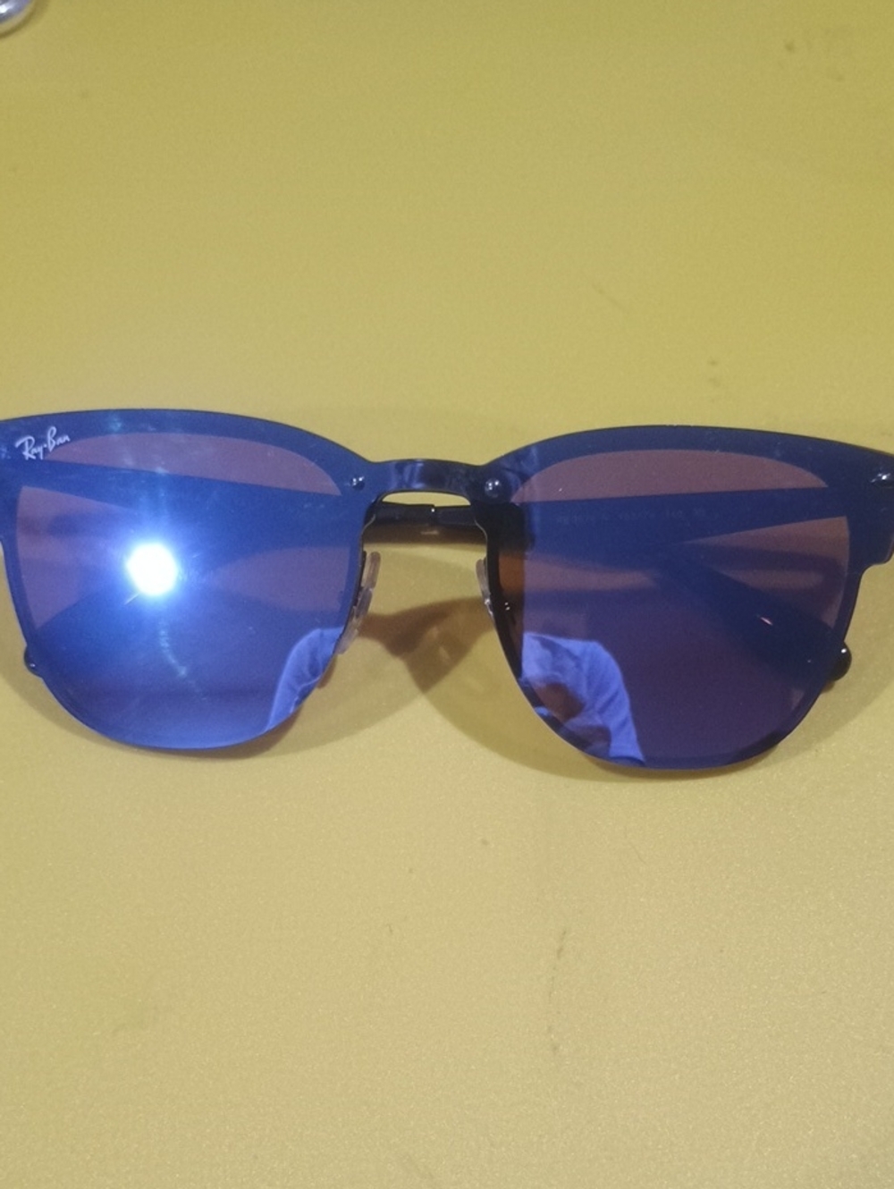 RB3576 Ray-Ban Black Frame Sunglasses with Blue Mirrored Lenses